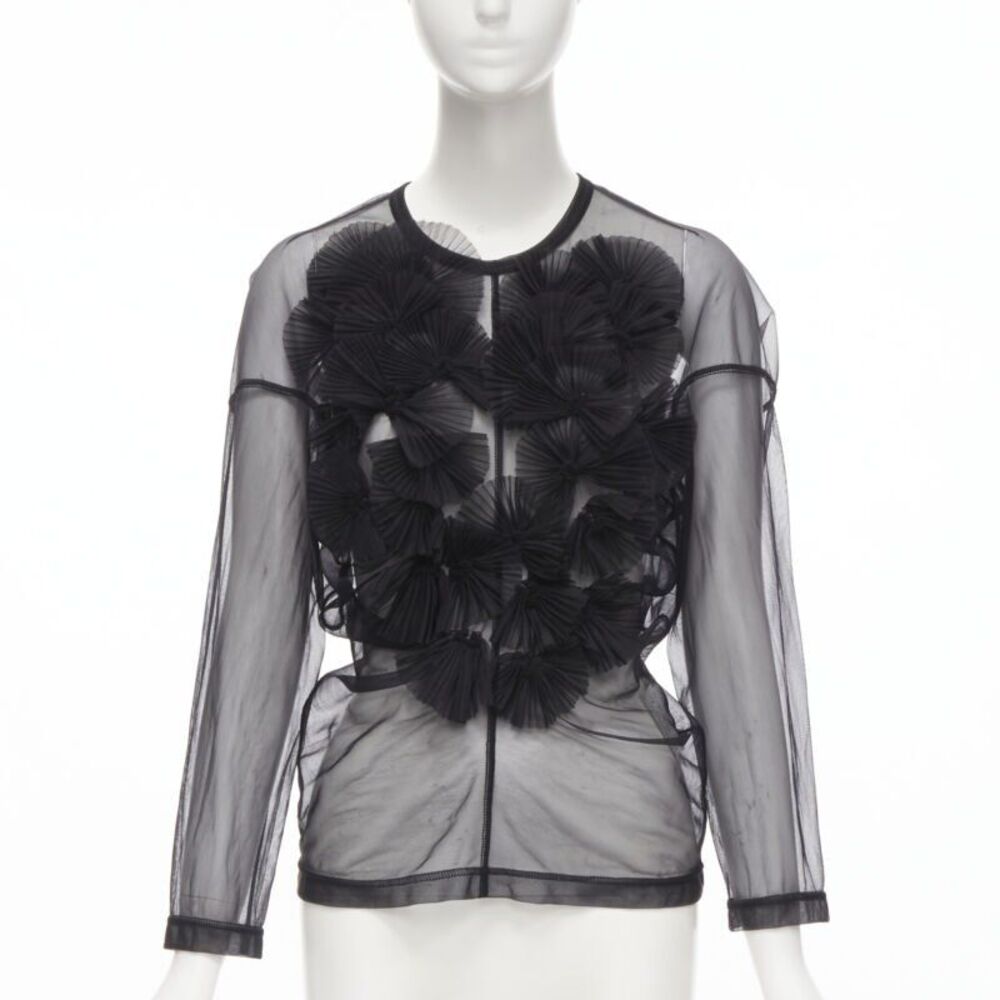 Comme des Garcons pleated fan ruffle sheer top